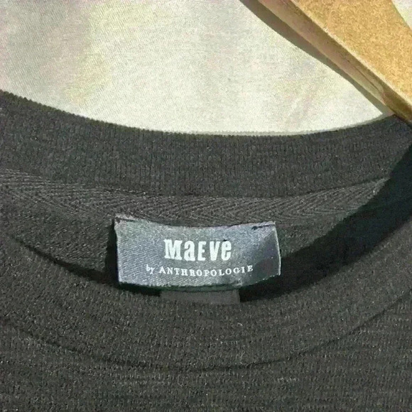 Maeve Anthropologie Women’s Black Sheer Decorative sleeve sweater Size XS - Picture 4 of 8